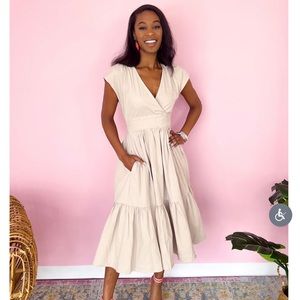 Cafe Society Khaki Denim Dress